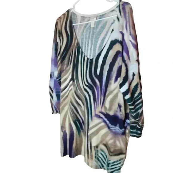 Chico's V-Neck Blouse Chico' Size 2 - Picture 2 of 8